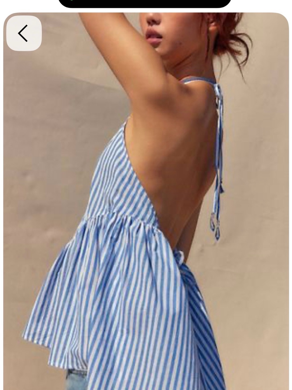 Brenda Knight Free People Blue and White Striped Halter Top